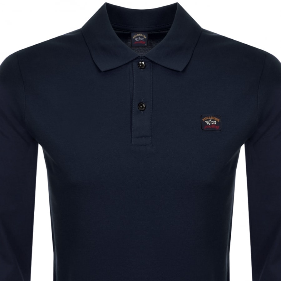 Alternative Image for ProductPaul And Shark Long Sleeved Polo T Shirt Navy2
